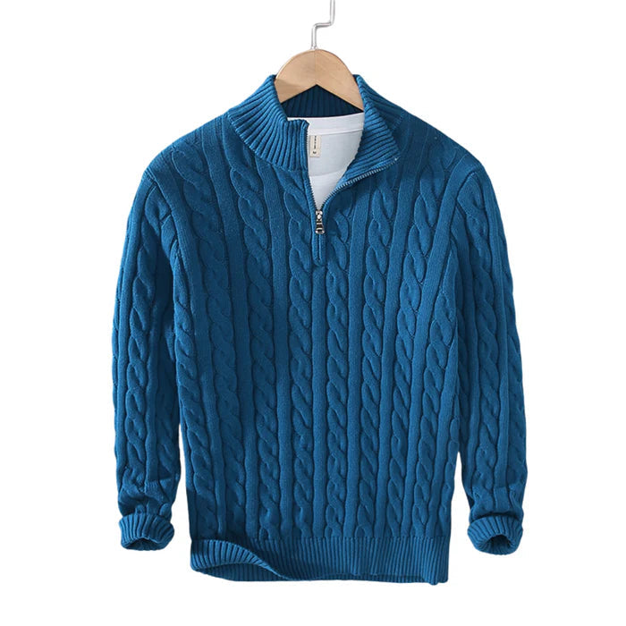 Men's Half-Zip Sweater in Soft Cotton