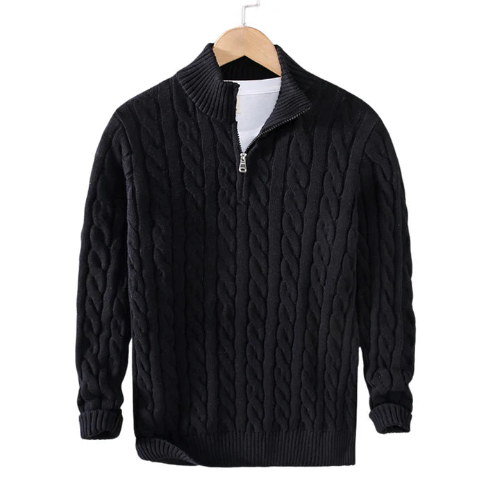 Men's Half-Zip Sweater in Soft Cotton