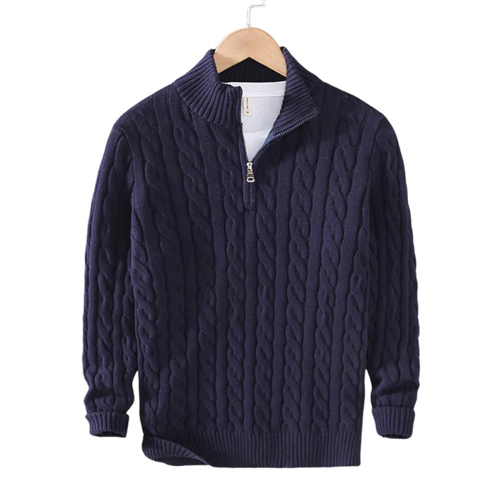 Men's Half-Zip Sweater in Soft Cotton