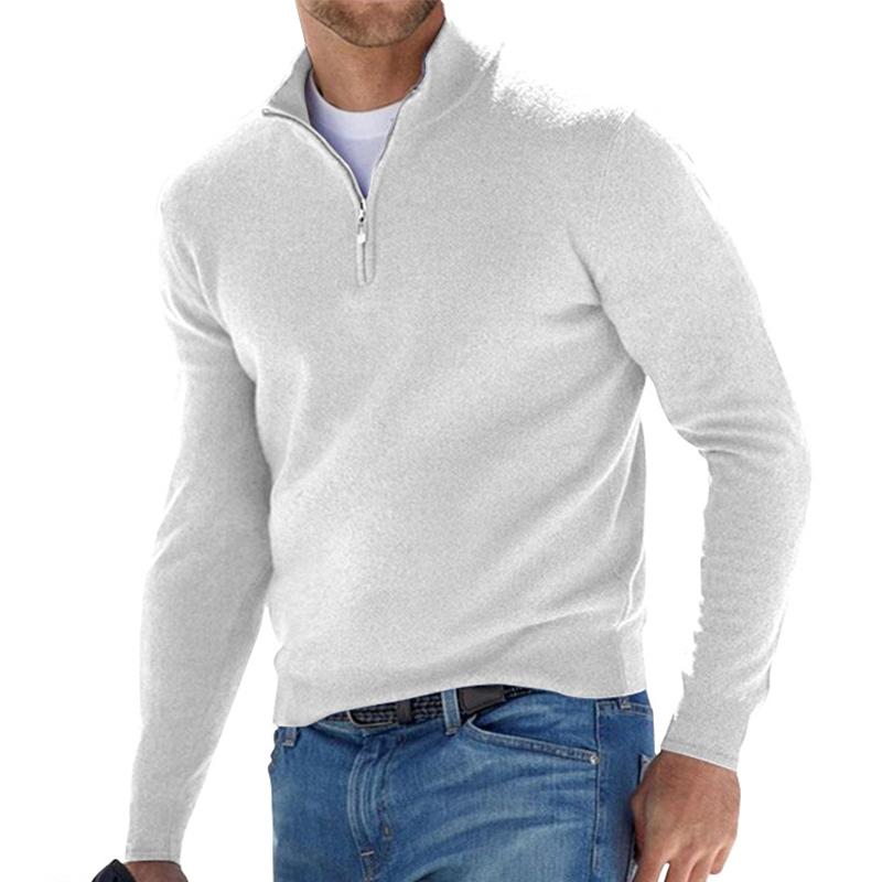 Men’s Half Zip Jumper With Ribbed Hem | Casual Fit