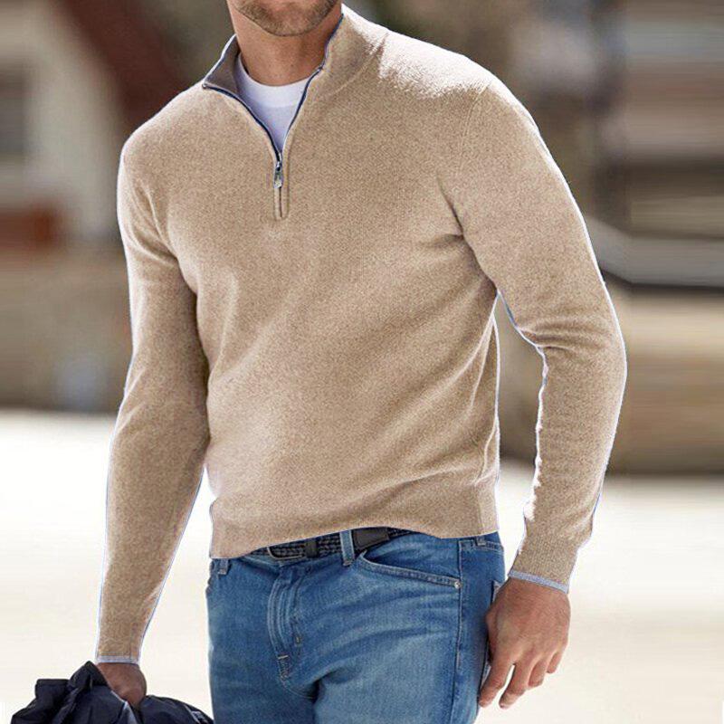 Men’s Half Zip Jumper With Ribbed Hem | Casual Fit