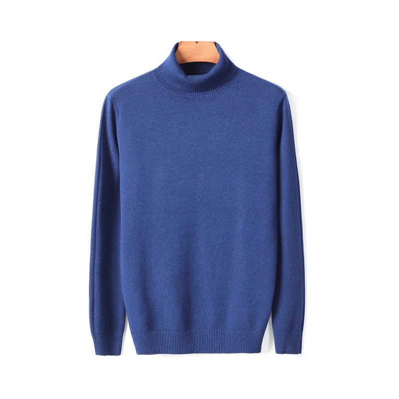 Men's Jumper With Ribbed Roll Neck | Knitted