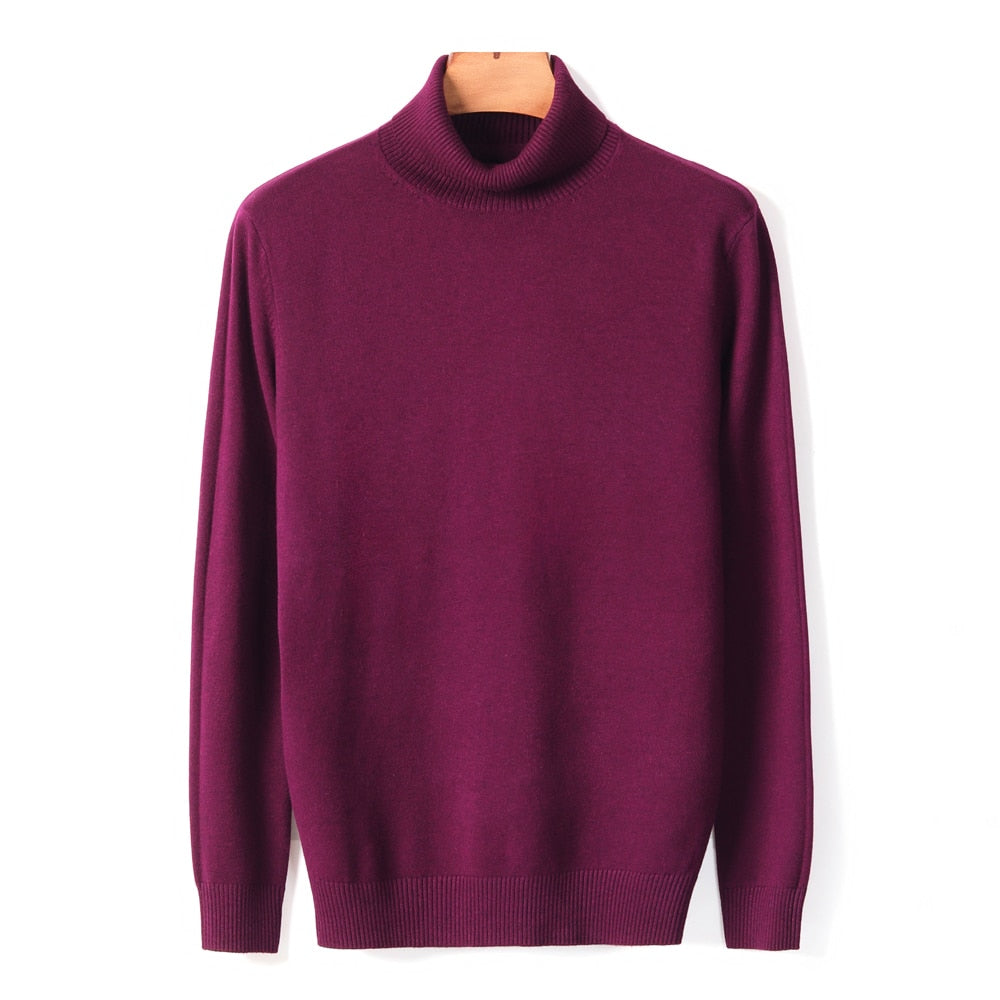 Men's Jumper With Ribbed Roll Neck | Knitted