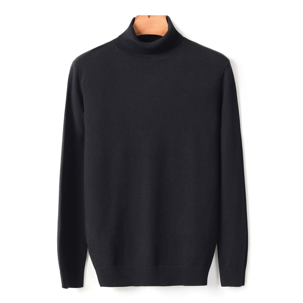Men's Jumper With Ribbed Roll Neck | Knitted