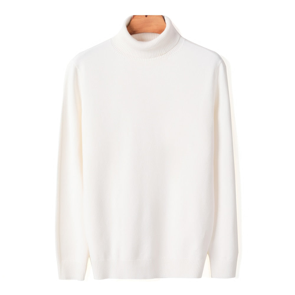 Men's Jumper With Ribbed Roll Neck | Knitted