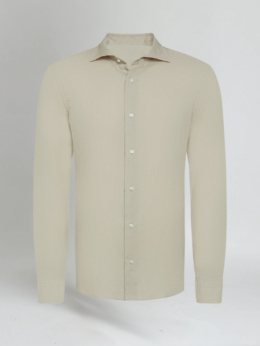 Casual Wear Khaki Linen Shirt for Men