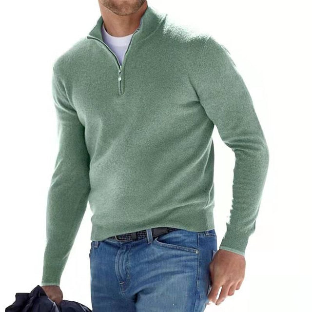 Men's Knit Jumper With Half Zip | Slim Fit