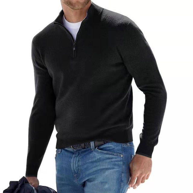 Men's Knit Jumper With Half Zip | Slim Fit