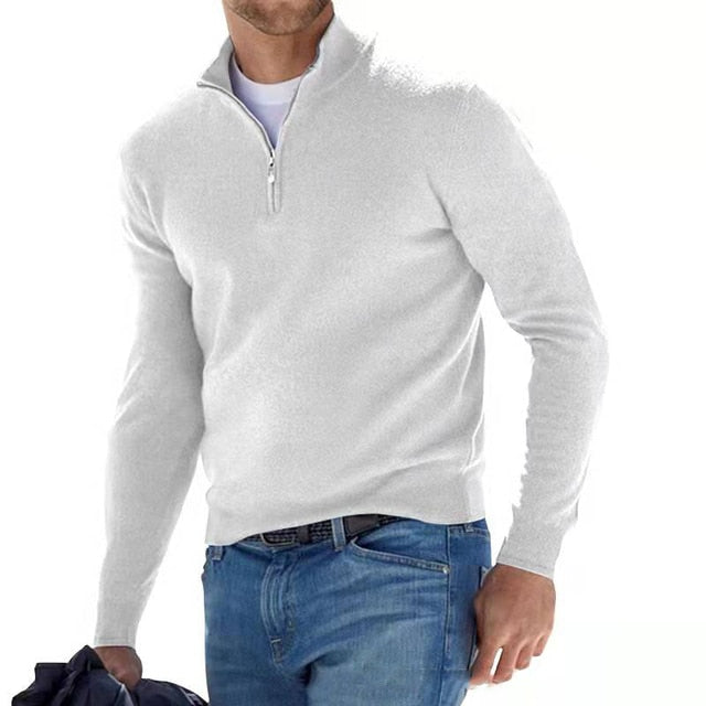 Men's Knit Jumper With Half Zip | Slim Fit