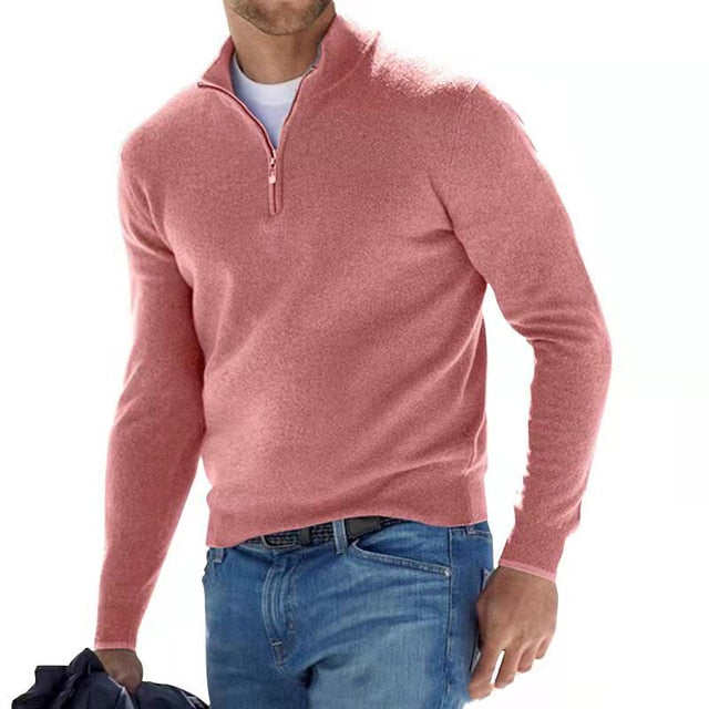 Men's Knit Jumper With Half Zip | Slim Fit