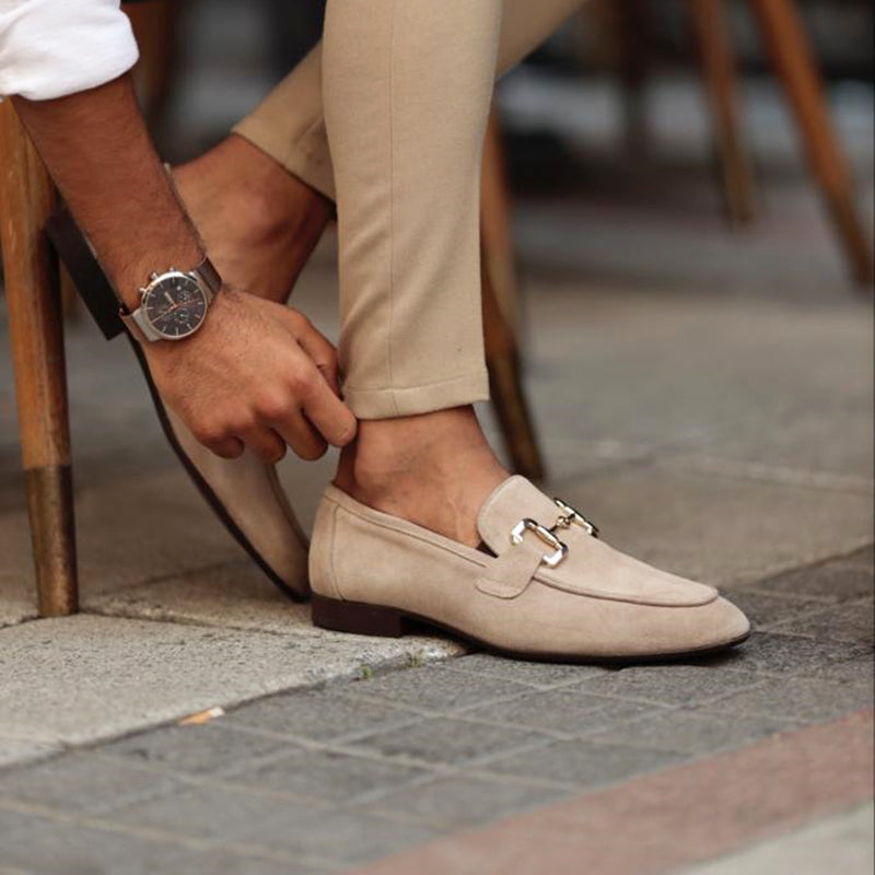 MEN'S SUEDE HORSEBIT LOAFERS WITH SLIP-ON DESIGN