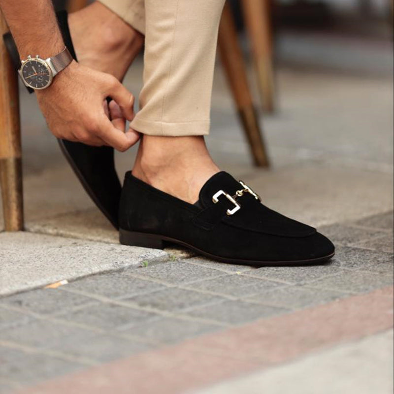 MEN'S SUEDE HORSEBIT LOAFERS WITH SLIP-ON DESIGN