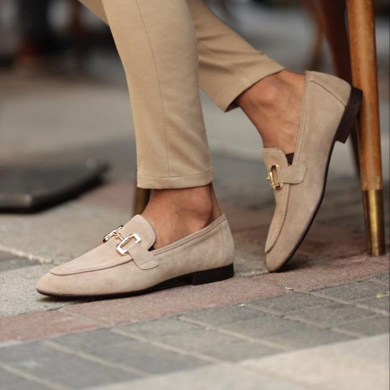 MEN'S SUEDE HORSEBIT LOAFERS WITH SLIP-ON DESIGN