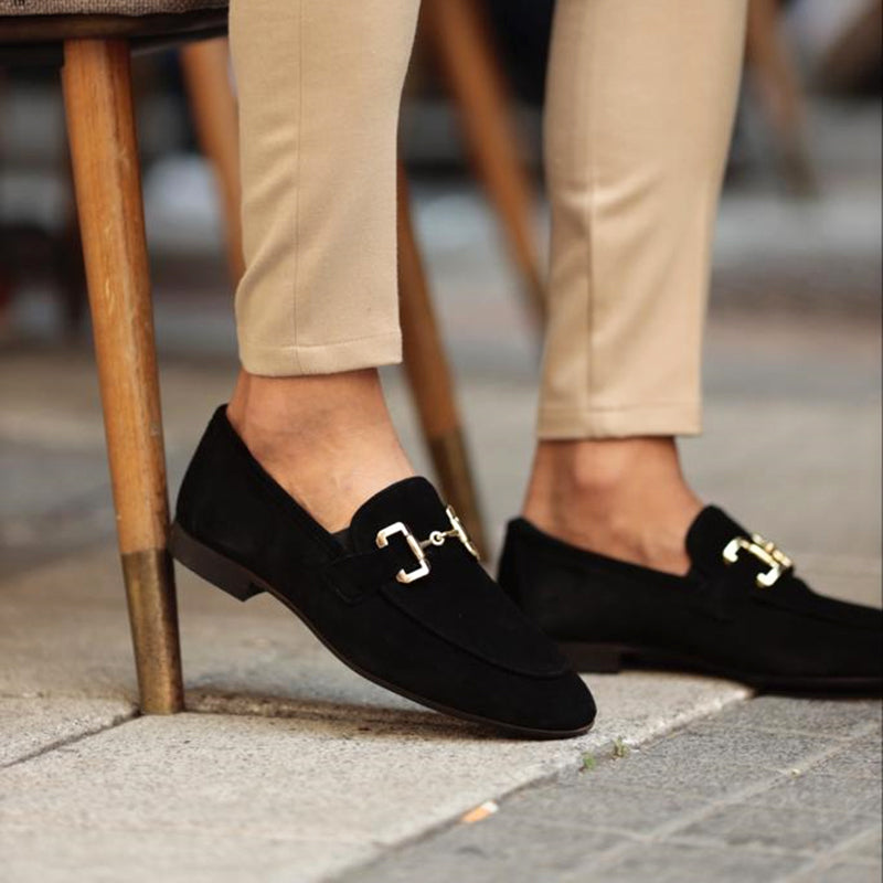 MEN'S SUEDE HORSEBIT LOAFERS WITH SLIP-ON DESIGN