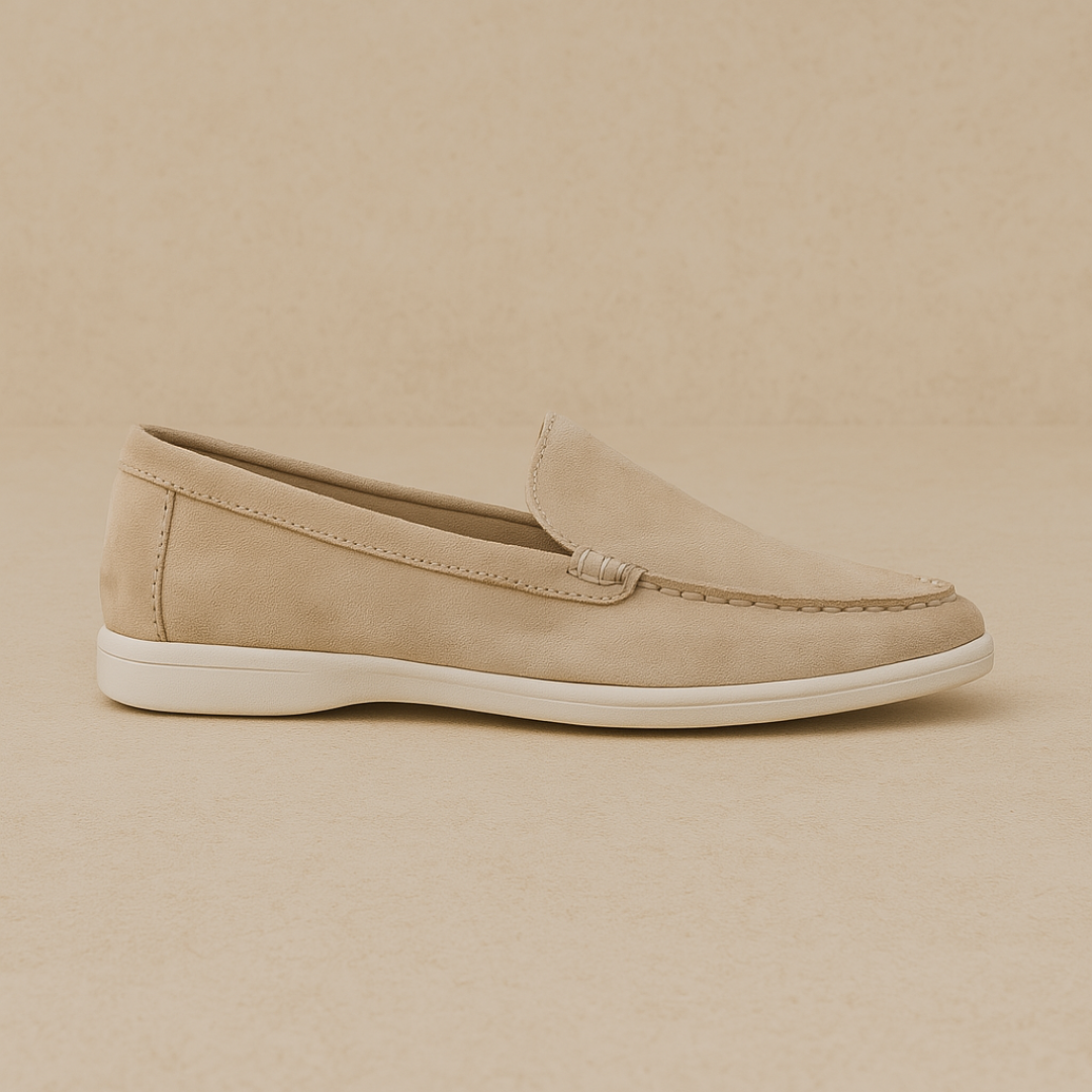 Men's Suede Loafers - Lightweight Moccasin Slip-On Shoes in Brown for Smart Casual Wear