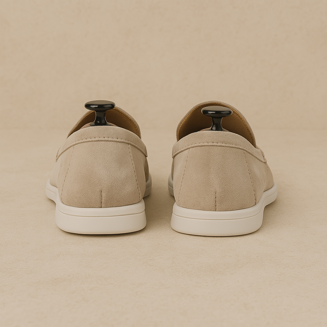 Men's Suede Loafers - Lightweight Moccasin Slip-On Shoes in Brown for Smart Casual Wear