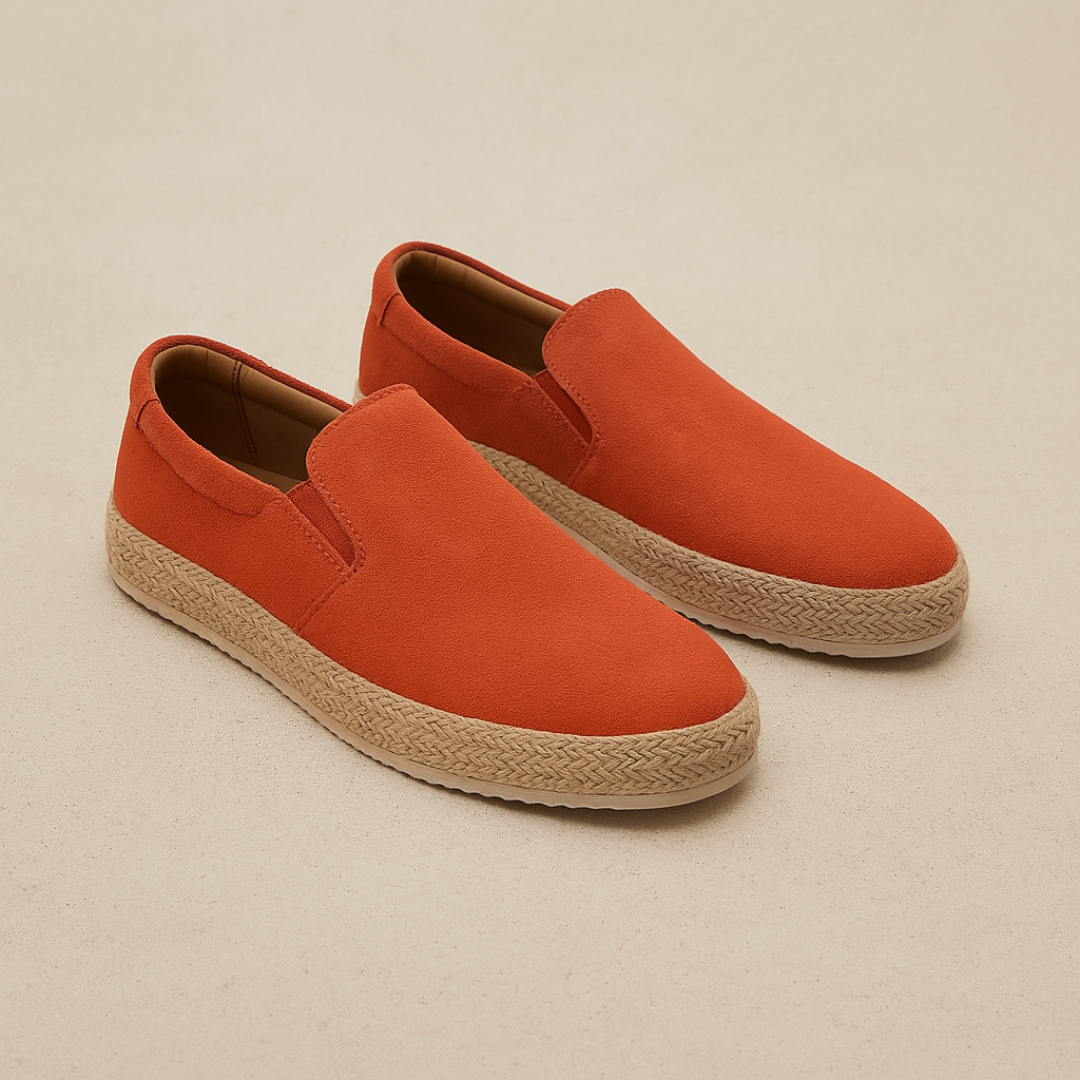 Men's Suede Loafers - Lightweight Slip-On Espadrilles with Jute Sole for Summer Style