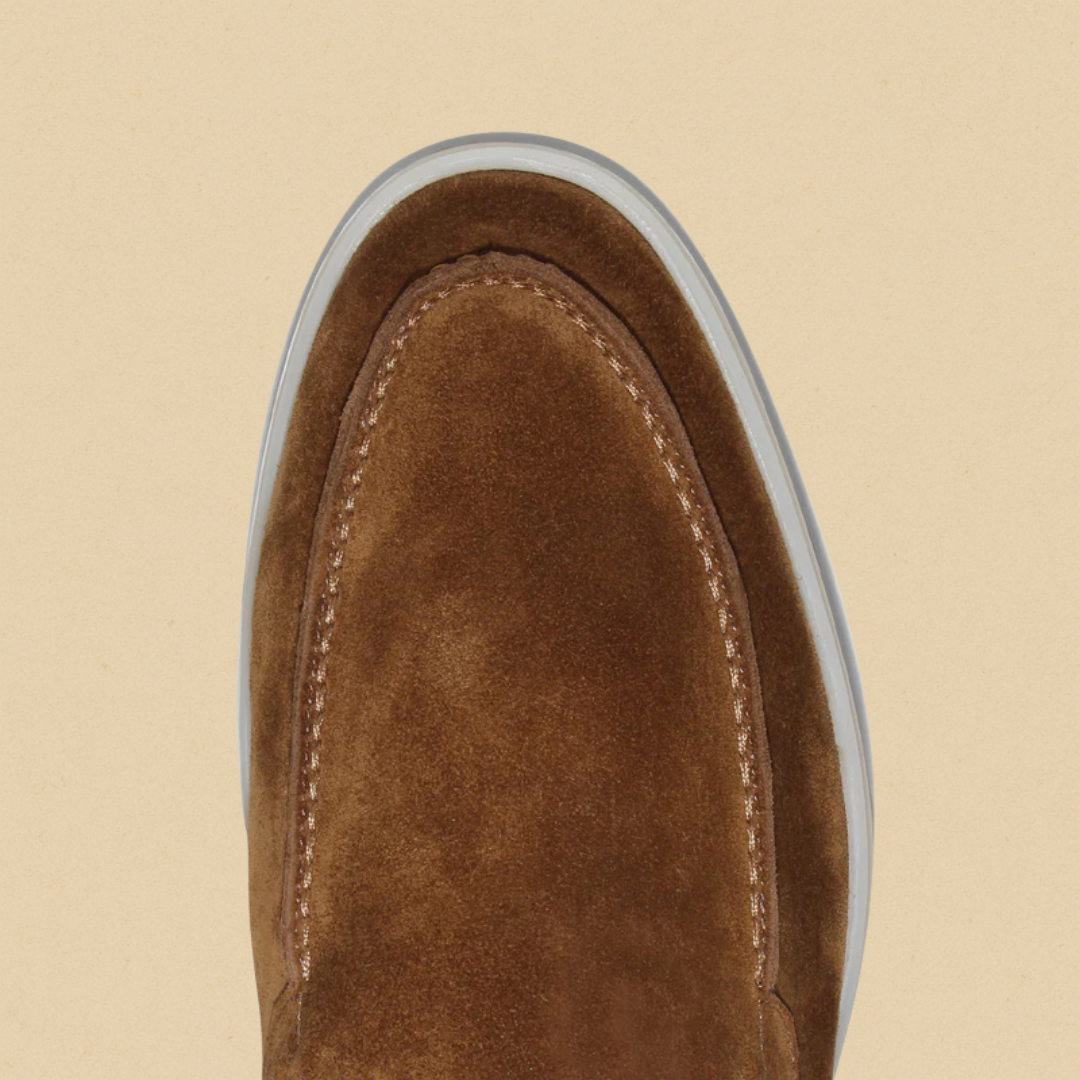 Men's Suede Loafers - Stylish Slip-On Casual Shoes with Lightweight Rubber Sole - Ideal for Casual and Semi-Formal Wear