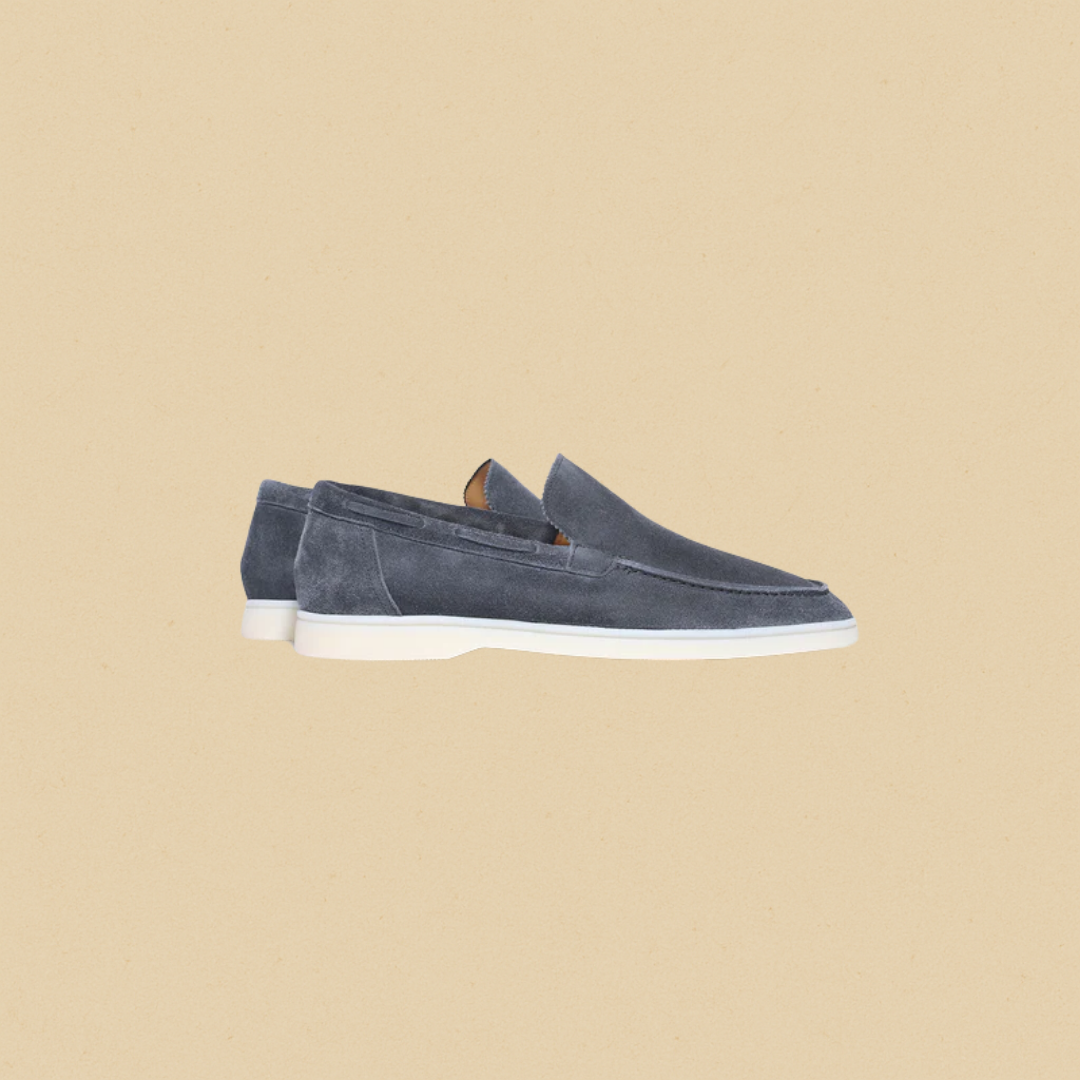 Men's Suede Loafers - Stylish Slip-On Casual Shoes with Lightweight Rubber Sole - Ideal for Casual and Semi-Formal Wear