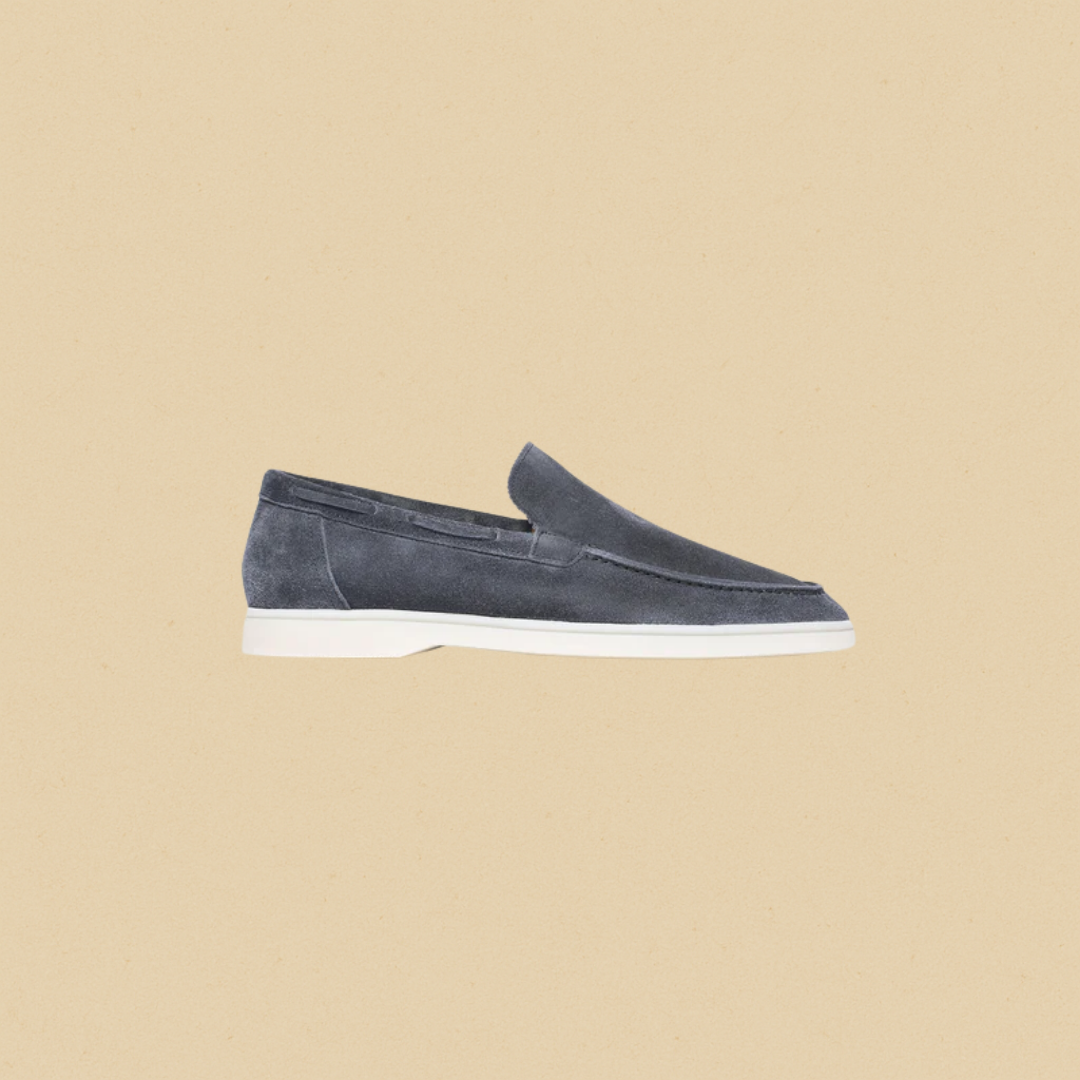 Men's Suede Loafers - Stylish Slip-On Casual Shoes with Lightweight Rubber Sole - Ideal for Casual and Semi-Formal Wear