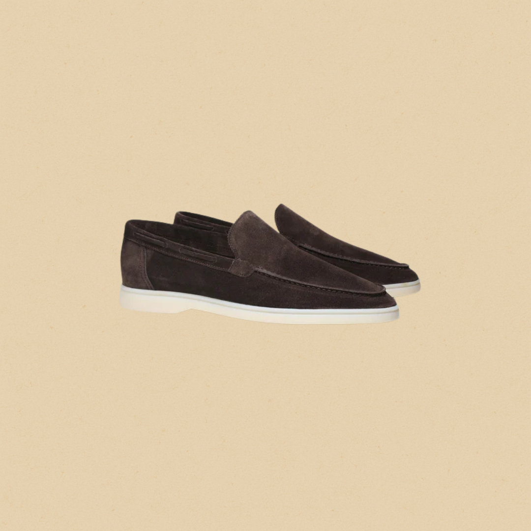 Men's Suede Loafers - Stylish Slip-On Casual Shoes with Lightweight Rubber Sole - Ideal for Casual and Semi-Formal Wear