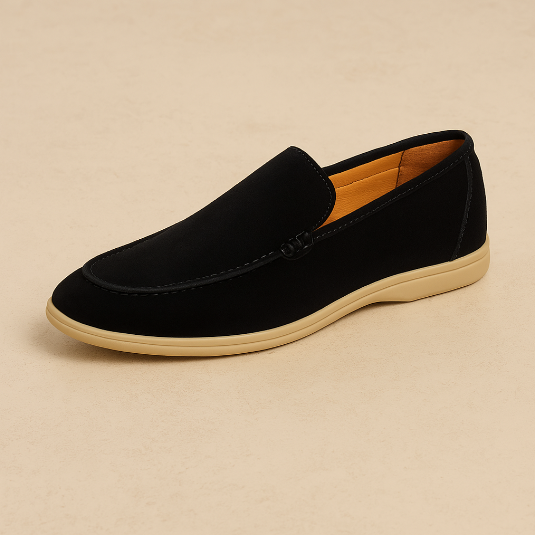 Men's Suede Loafers – Brown Slip-On Shoes with Rubber Sole for Comfort and Style