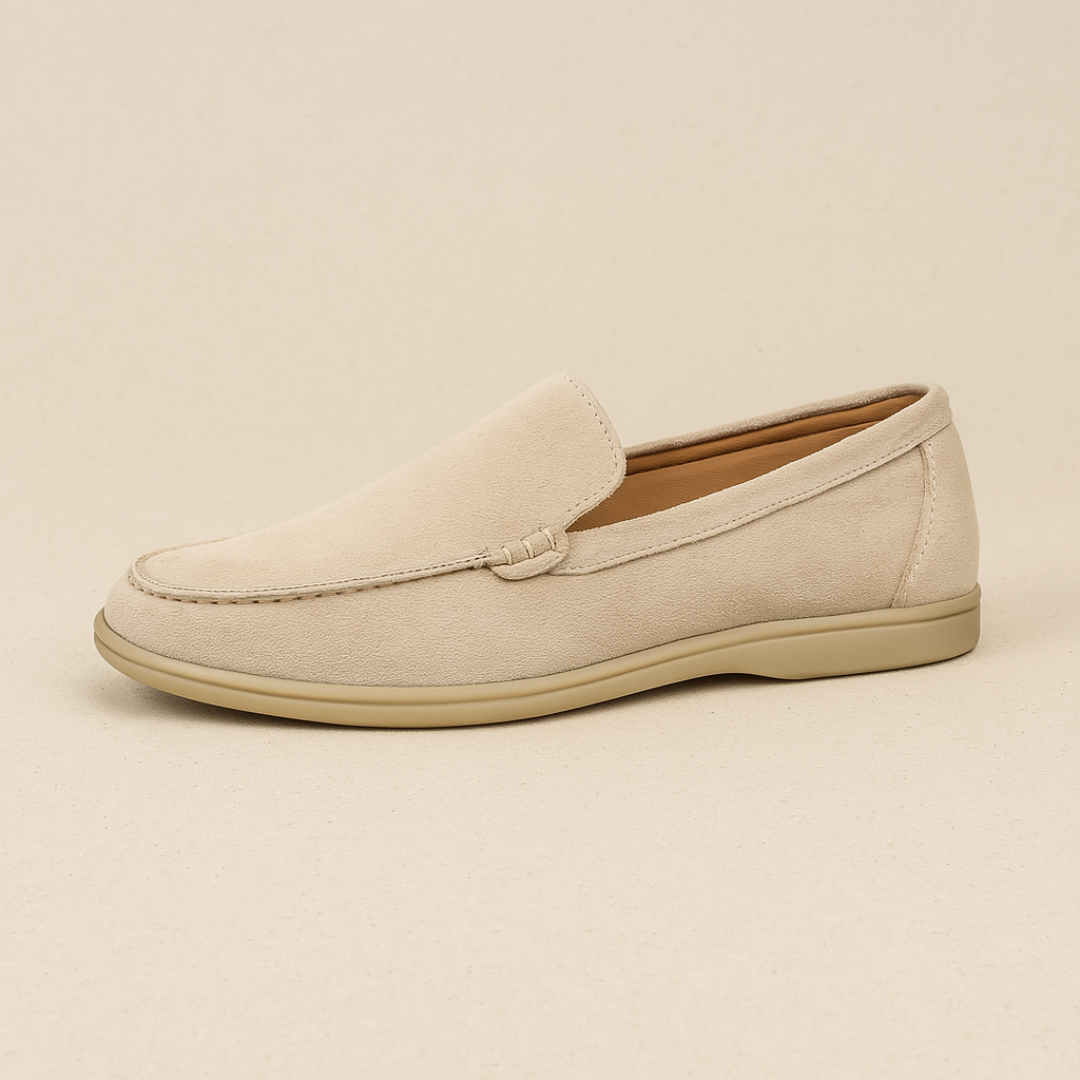 Men's Suede Loafers – Brown Slip-On Shoes with Rubber Sole for Comfort and Style