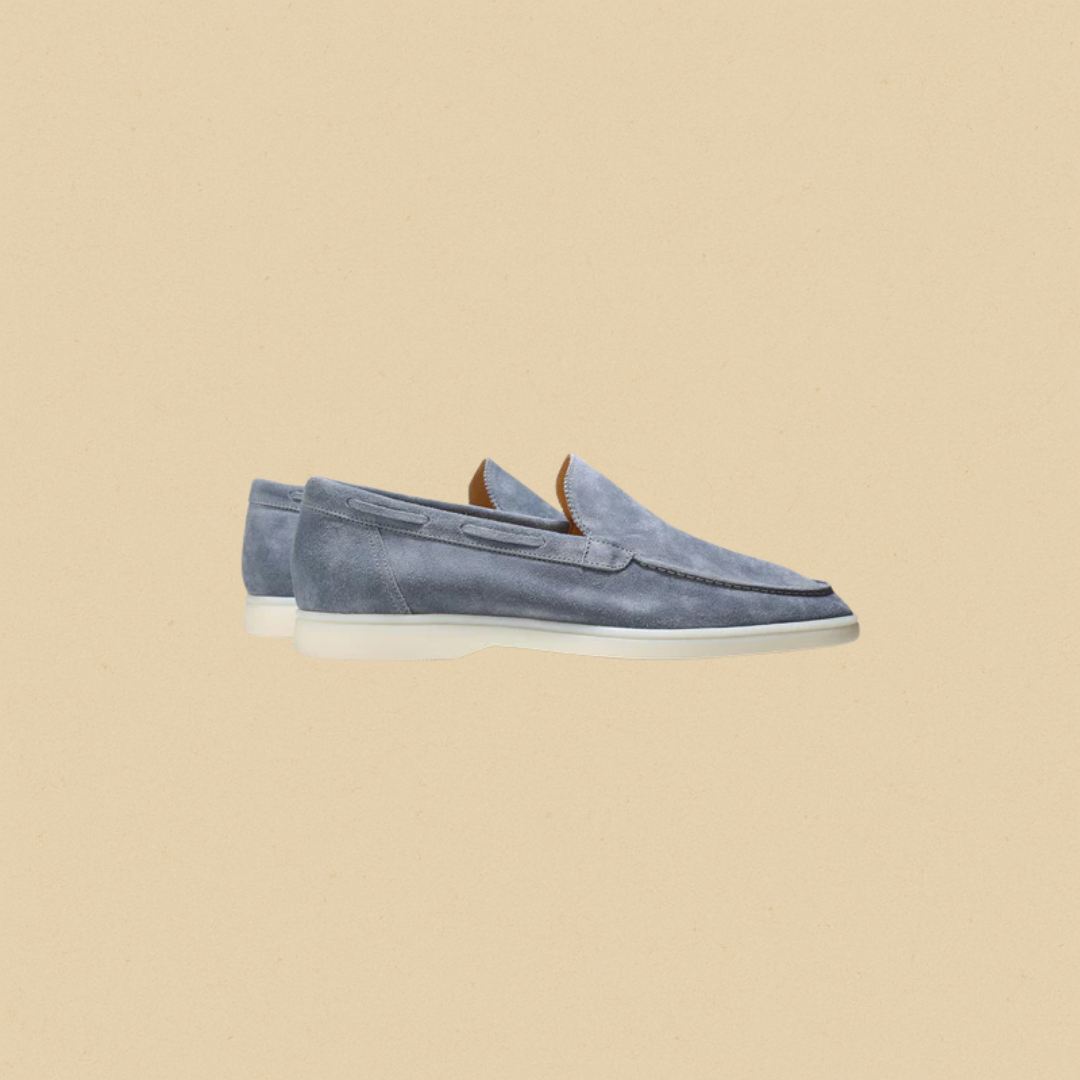 Men's Suede Loafers with Lightweight Rubber Sole – Stylish Slip-On Brown Loafer Shoes for Comfort and Style