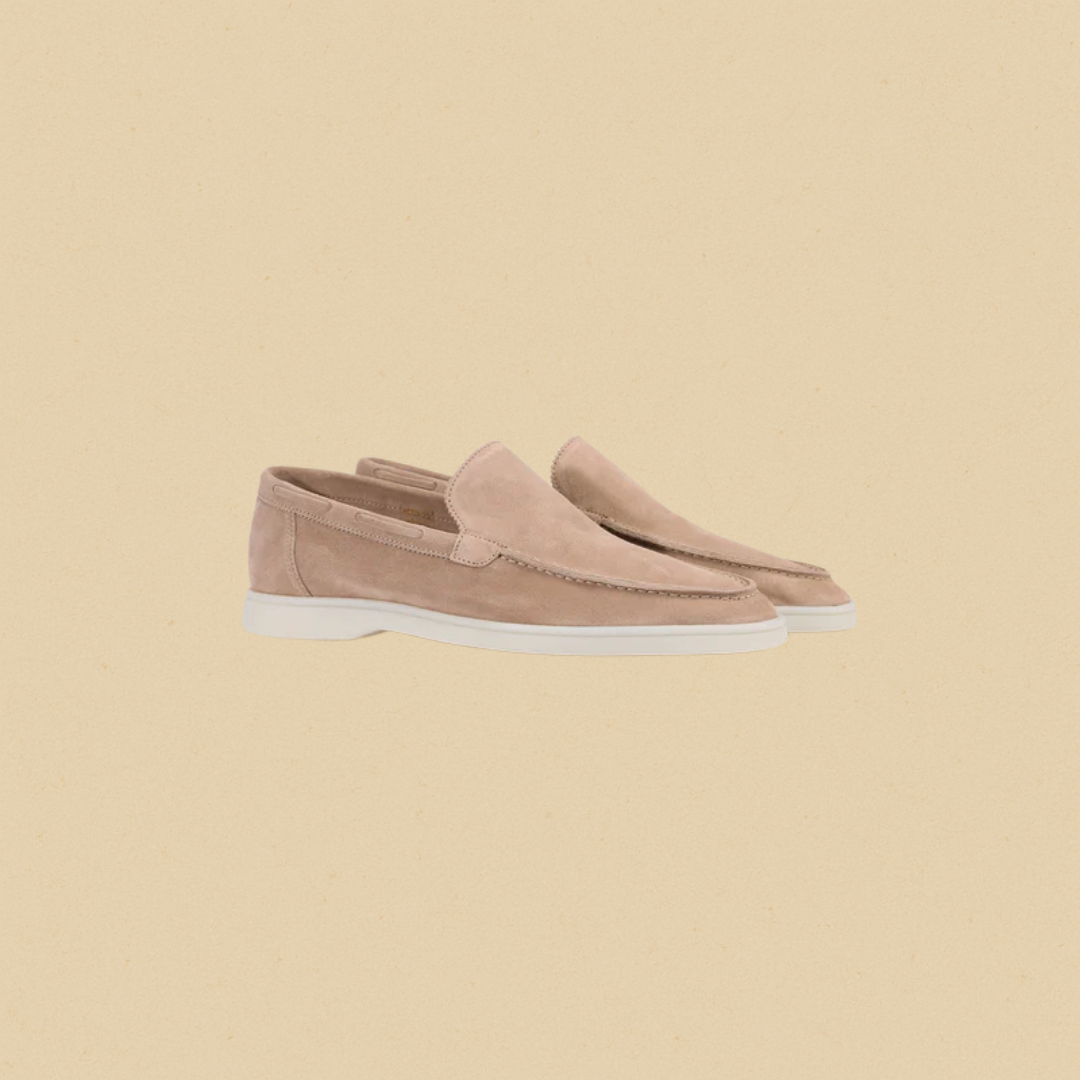 Men's Suede Loafers with Lightweight Rubber Sole – Stylish Slip-On Brown Loafer Shoes for Comfort and Style