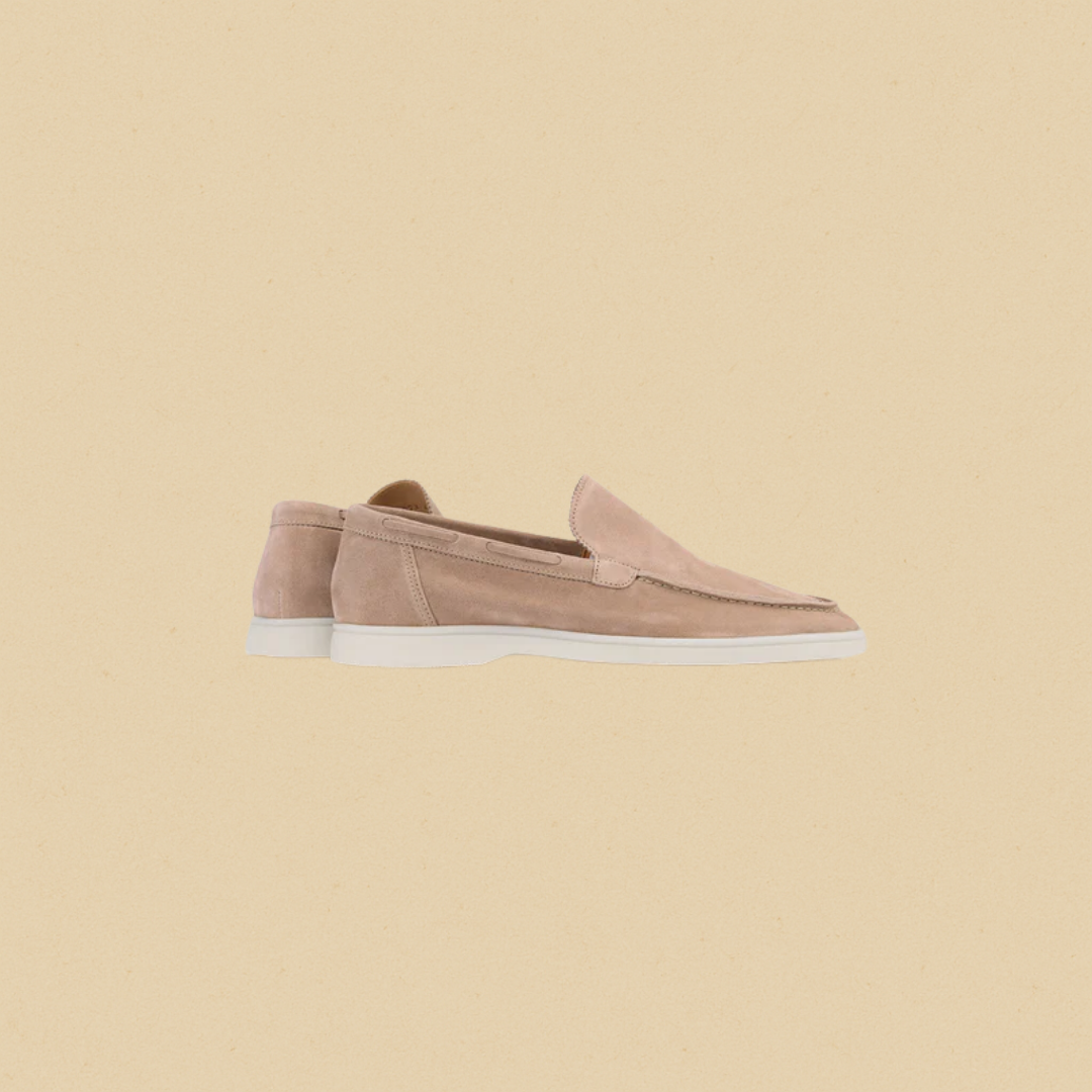 Men's Suede Loafers with Lightweight Rubber Sole – Stylish Slip-On Brown Loafer Shoes for Comfort and Style