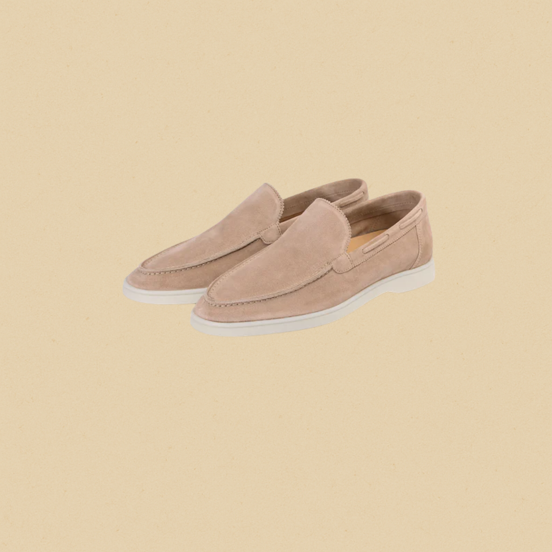 Men's Suede Loafers with Lightweight Rubber Sole – Stylish Slip-On Brown Loafer Shoes for Comfort and Style