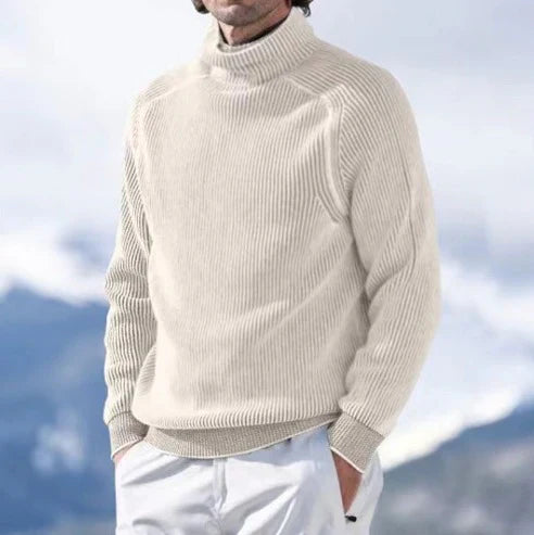 Men’s Sweater With Ribbed Turtleneck | Knit