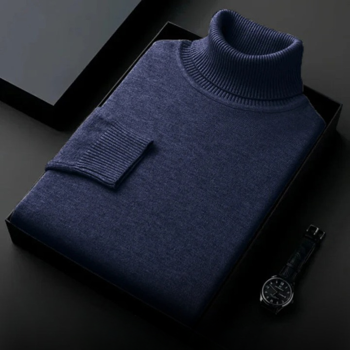 Men’s Turtleneck Jumper With Ribbed Neck | Winter Fit