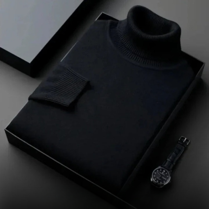Men’s Turtleneck Jumper With Ribbed Neck | Winter Fit