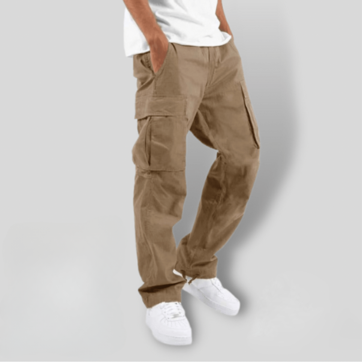 Men's Elastic Waist Cargo Pants With Multiple Pockets