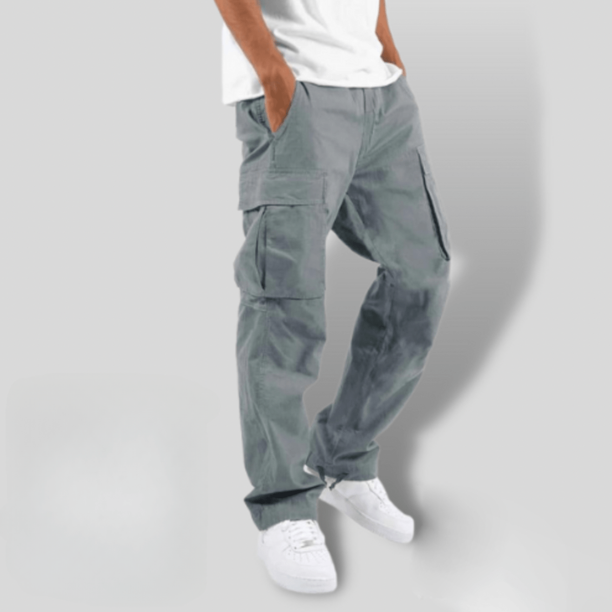 Men's Elastic Waist Cargo Pants With Multiple Pockets