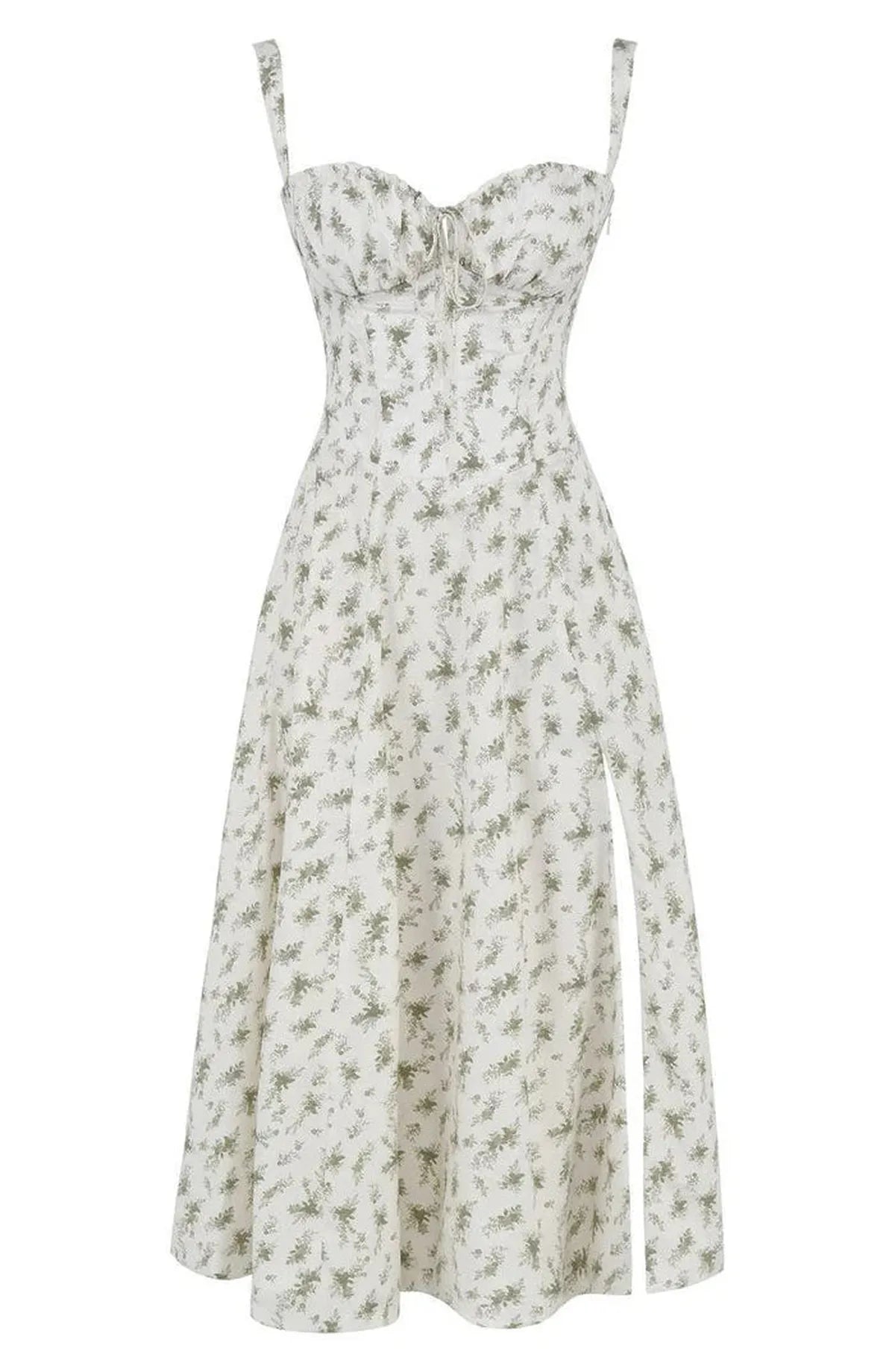 Women's Corset Bustier Midi Dress With Spaghetti Straps