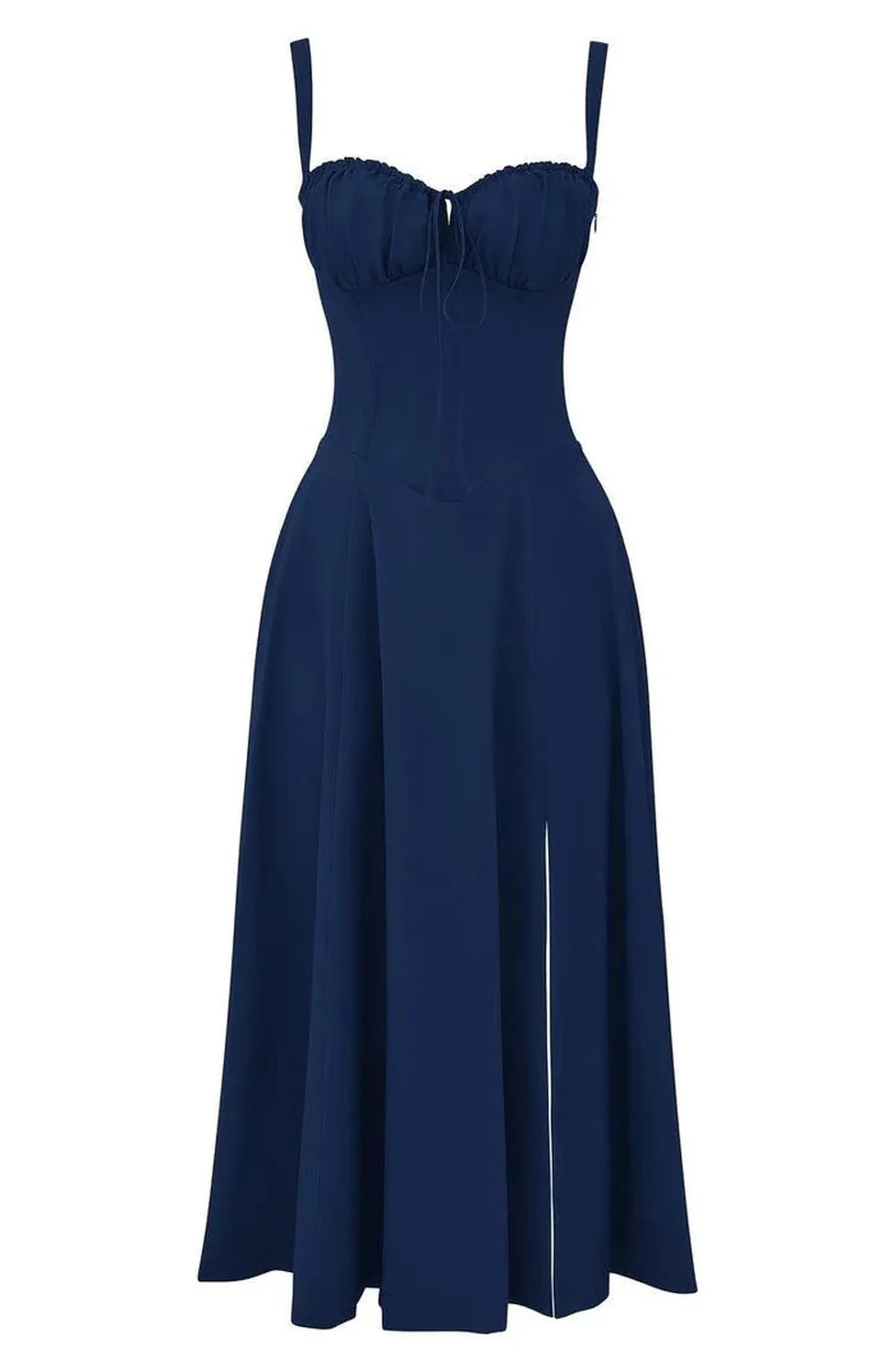 Women's Corset Bustier Midi Dress With Spaghetti Straps