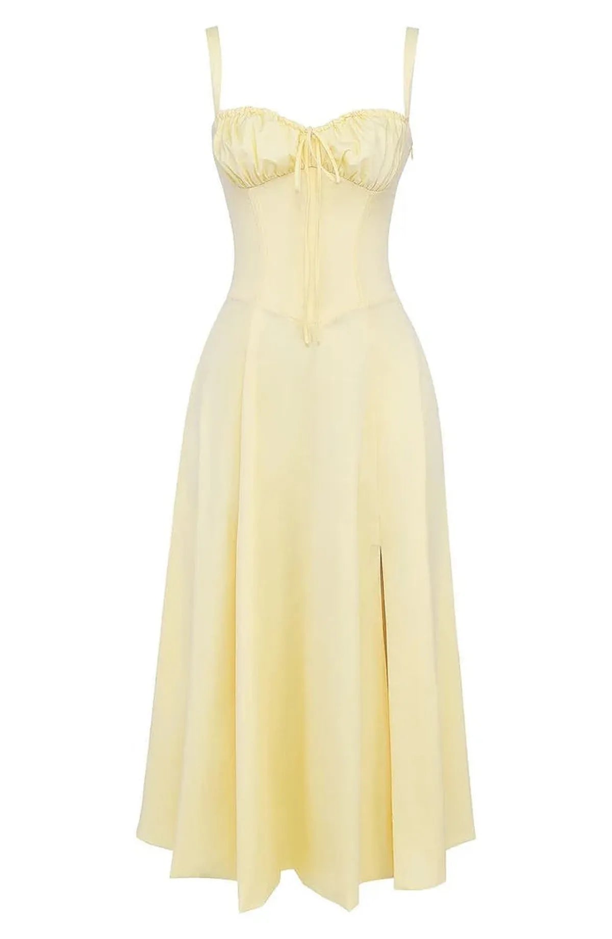 Women's Corset Bustier Midi Dress With Spaghetti Straps