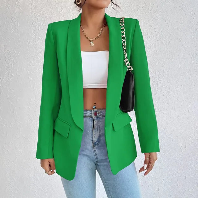 Women's Classic Long Sleeve Blazer With Pocket Flap Detail