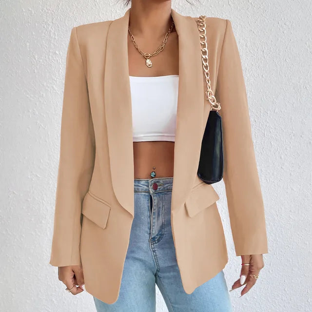 Women's Classic Long Sleeve Blazer With Pocket Flap Detail