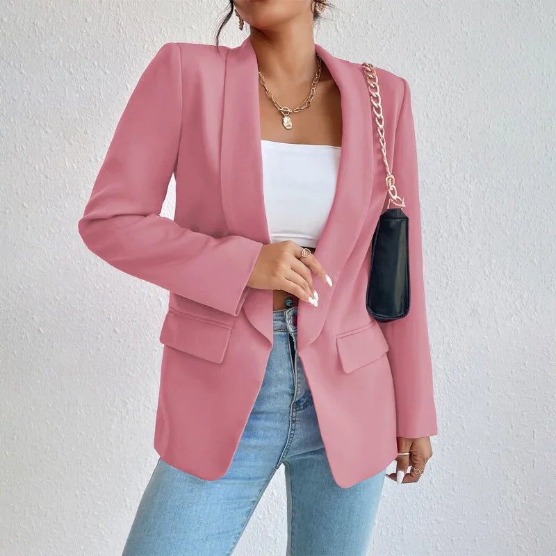Women's Classic Long Sleeve Blazer With Pocket Flap Detail