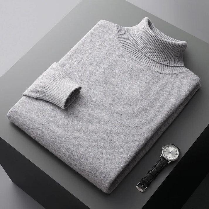 Men's Sweater With Ribbed Turtleneck | Knit