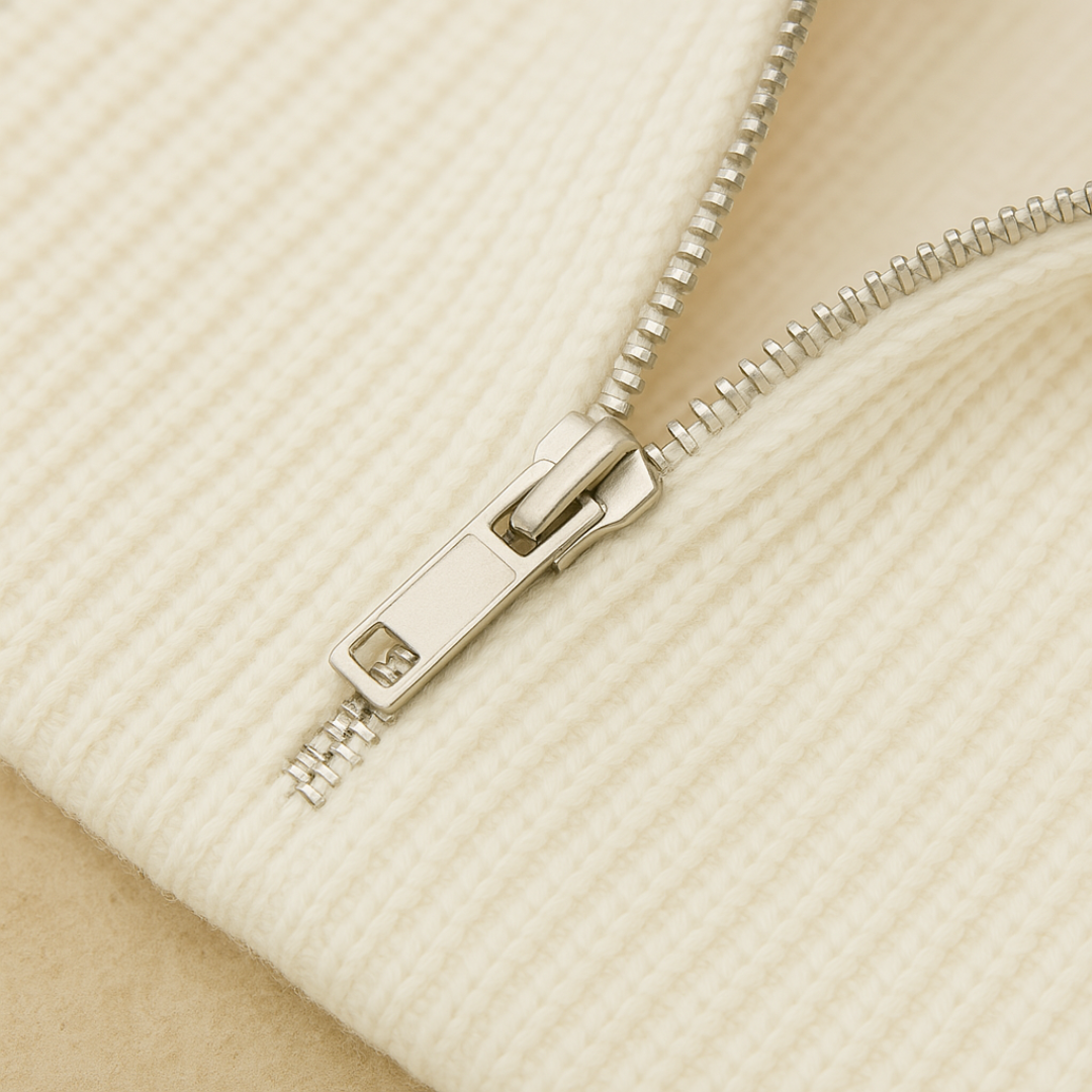 Old Money Ribbed Half-Zip Sweater for Men