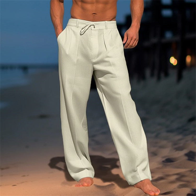 Men's Relaxed Fit Trousers With Drawstring Waist