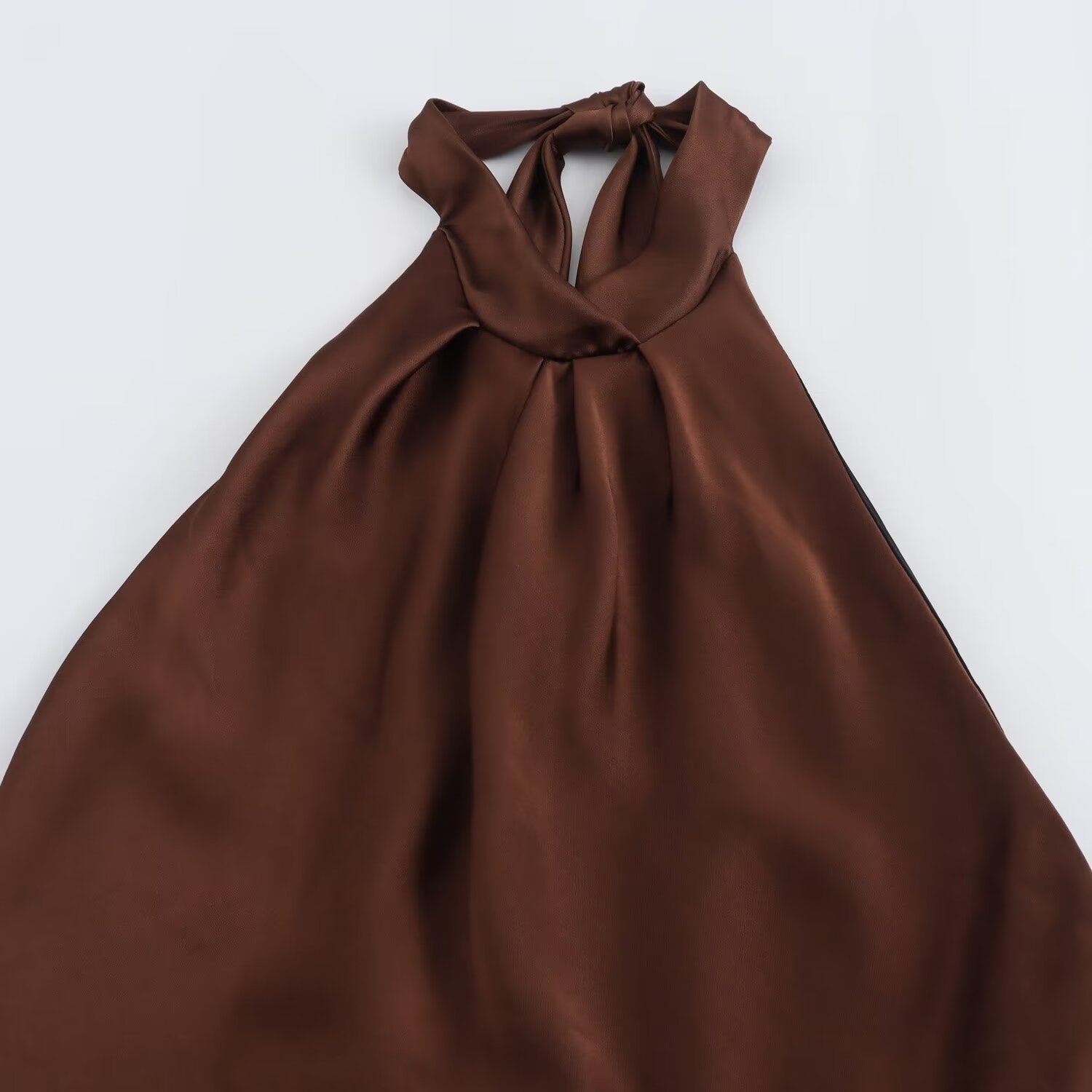 Women's Satin Halter Neck Maxi Dress For Evening Wear
