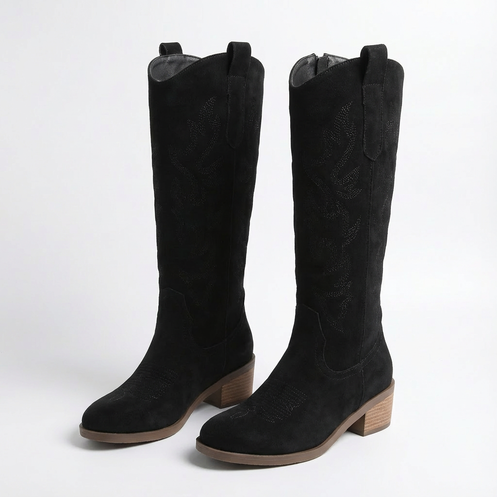Olivia | Women's Cowboy Boots With Embroidered Detail And V-Notch Topline | Classic