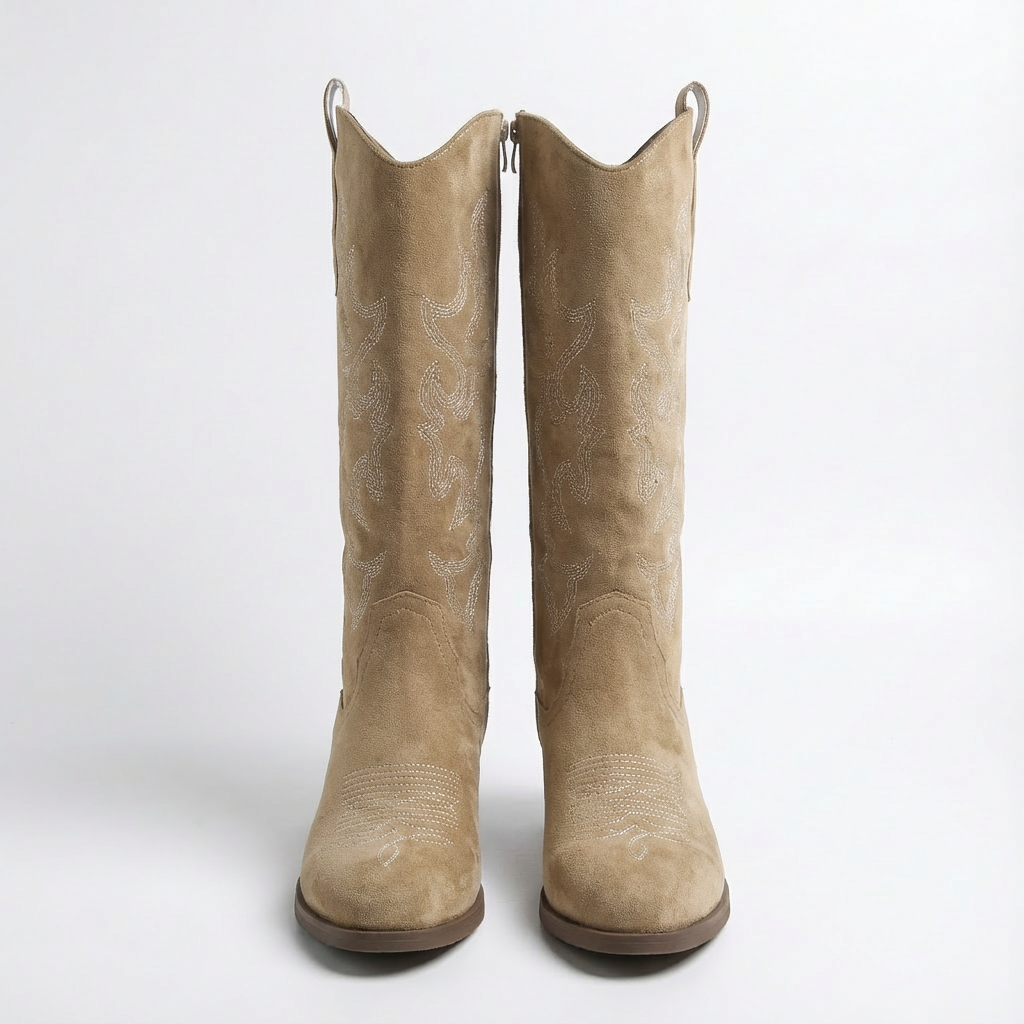 Olivia | Women's Cowboy Boots With Embroidered Detail And V-Notch Topline | Classic