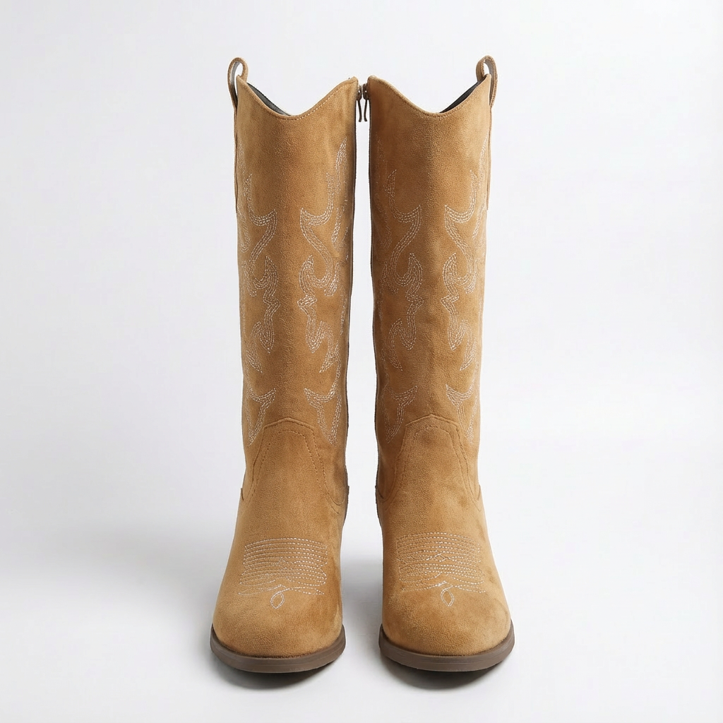 Olivia | Women's Cowboy Boots With Embroidered Detail And V-Notch Topline | Classic