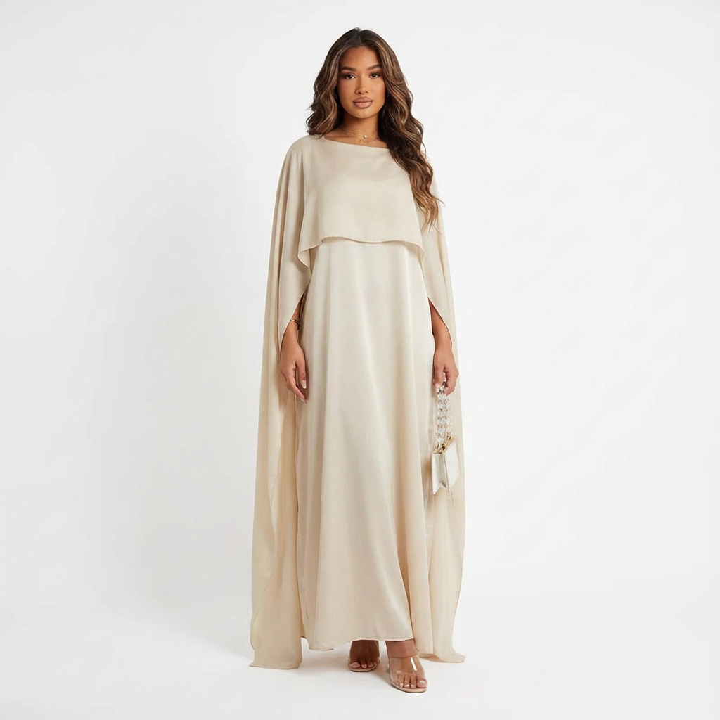 Olivia | Women's Maxi Dress With Draped Cape And Flowing Silhouette | Luxe